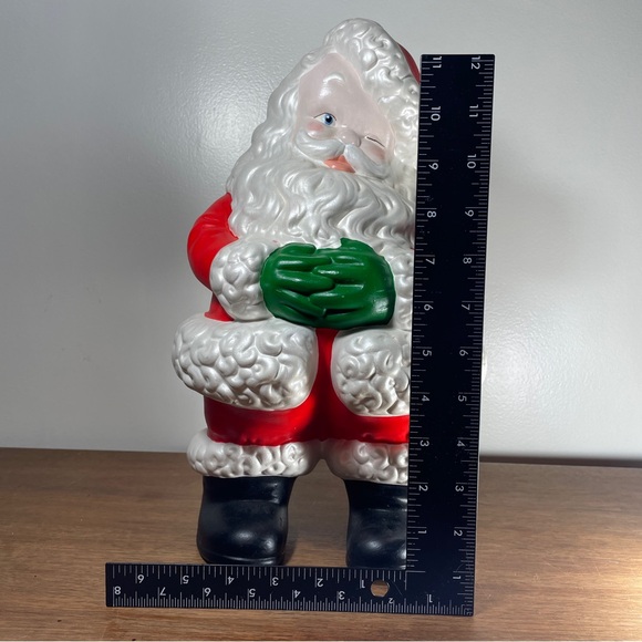 Large Vintage 14 1/2 Inch Atlantic Mold Ceramic Winking Santa Christmas Decor - Picture 14 of 15